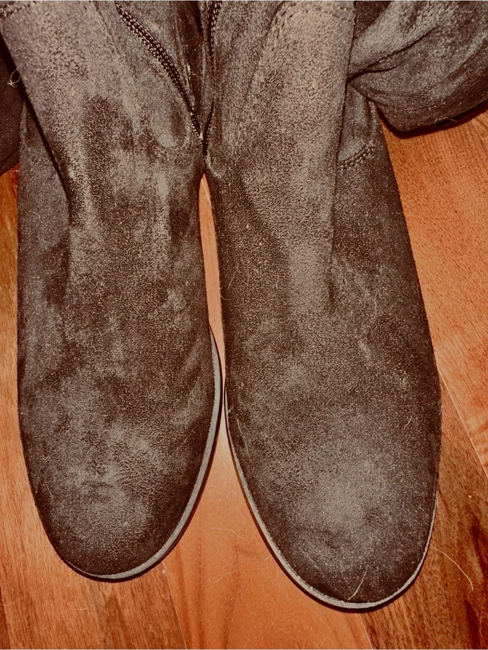 Women’s Black Suede Zip Over-the-Knee Boots Size 10
